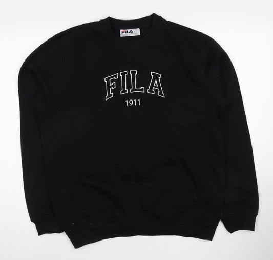 Mens UK Size S FILA Black Pullover Sweatshirt