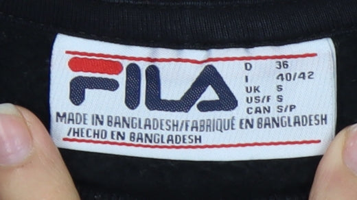Mens UK Size S FILA Black Pullover Sweatshirt