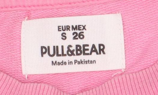 Womens UK Size 8 Pull&Bear Pink Pullover Sweatshirt