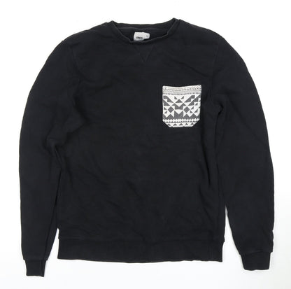 Mens UK Size M ASOS Black Pullover Sweatshirt