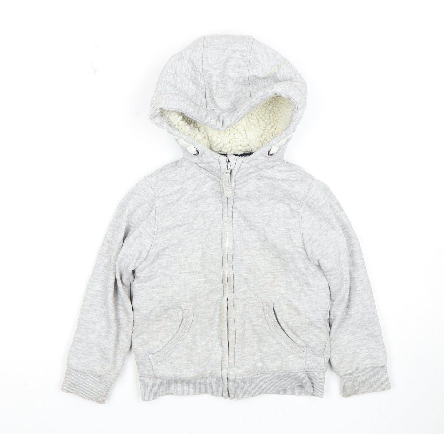 Marks and Spencer Girls Grey Full Zip Hoodie 2-3 Years