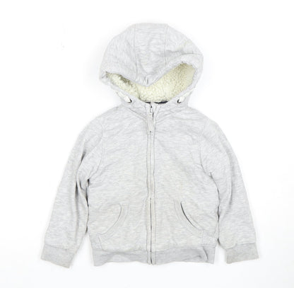 Marks and Spencer Girls Grey Full Zip Hoodie 2-3 Years