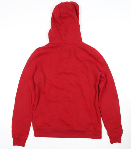 Mens UK Size S Hollister Red Pullover Hoodie