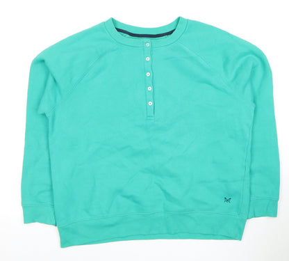 Mens UK Size 16 Crew Clothing Company Green Henley Sweatshirt