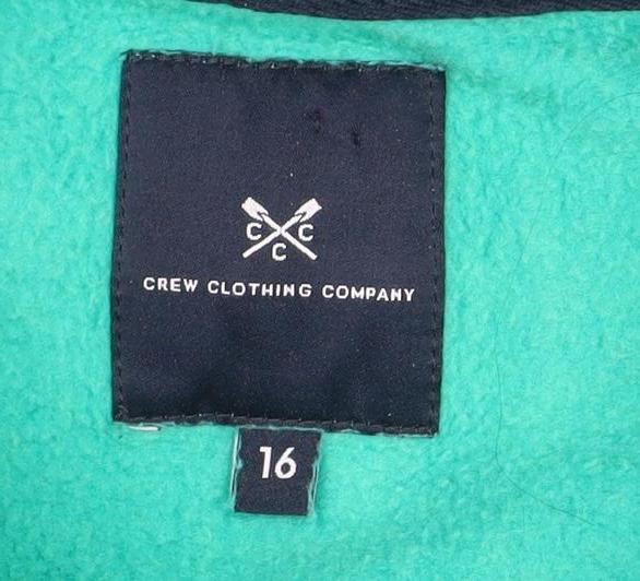 Mens UK Size 16 Crew Clothing Company Green Henley Sweatshirt