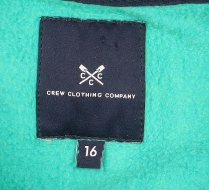 Mens UK Size 16 Crew Clothing Company Green Henley Sweatshirt