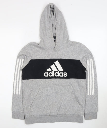 Adidas Boys Grey Pullover Hoodie 11-12 Years