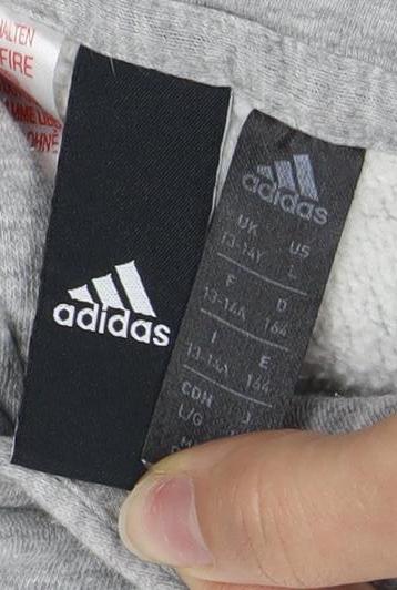 Adidas Boys Grey Pullover Hoodie 11-12 Years