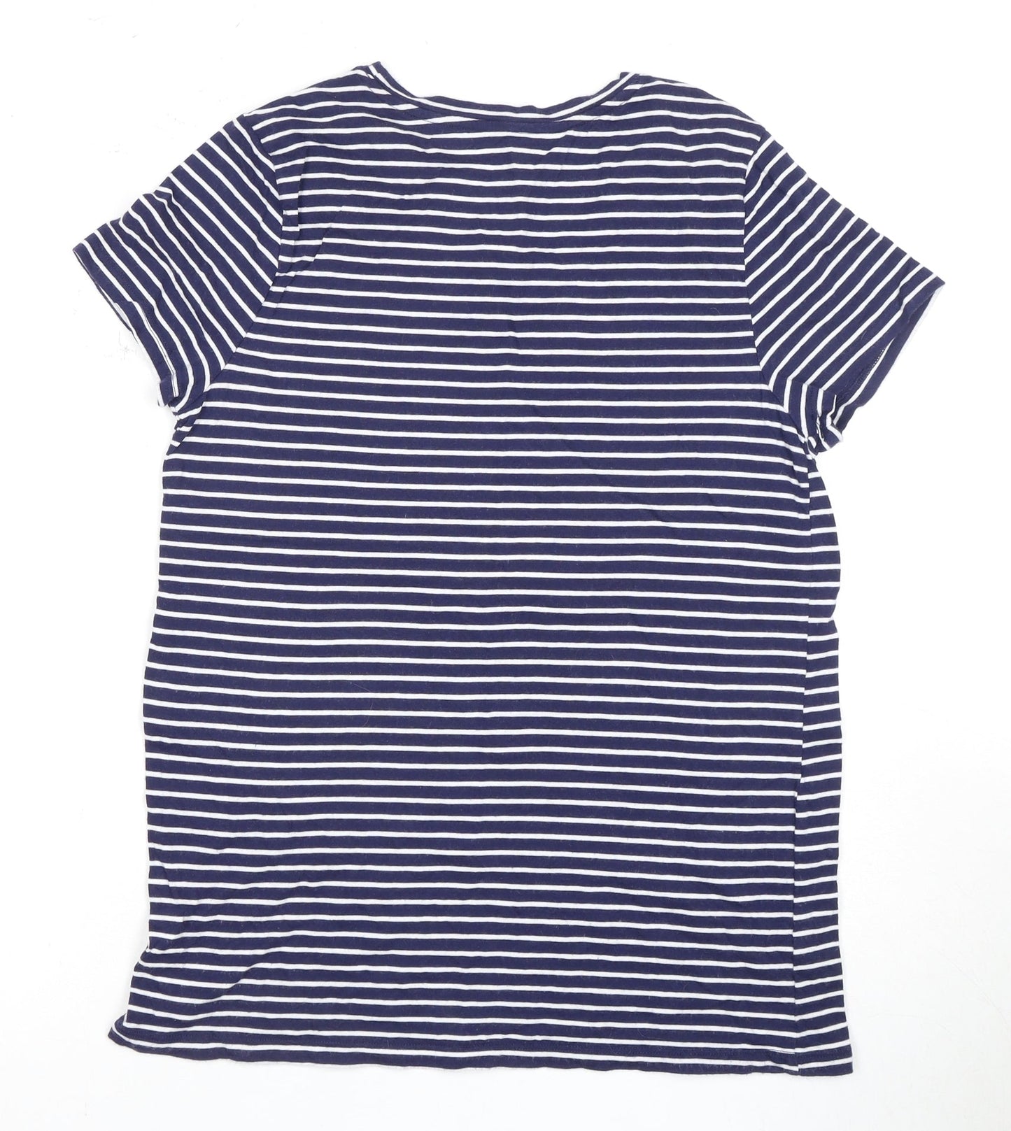Gap Women's Blue Striped T-Shirt, L, Casual Classic