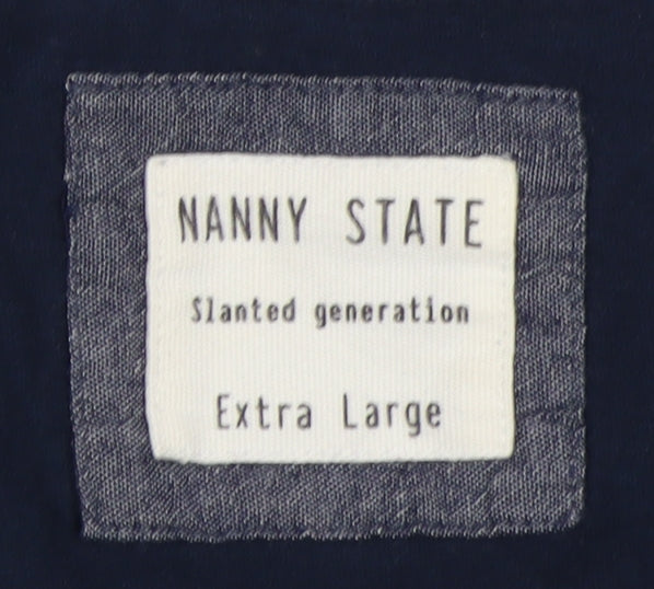 Nanny State Men's XL Blue Polo Shirt with Buttons