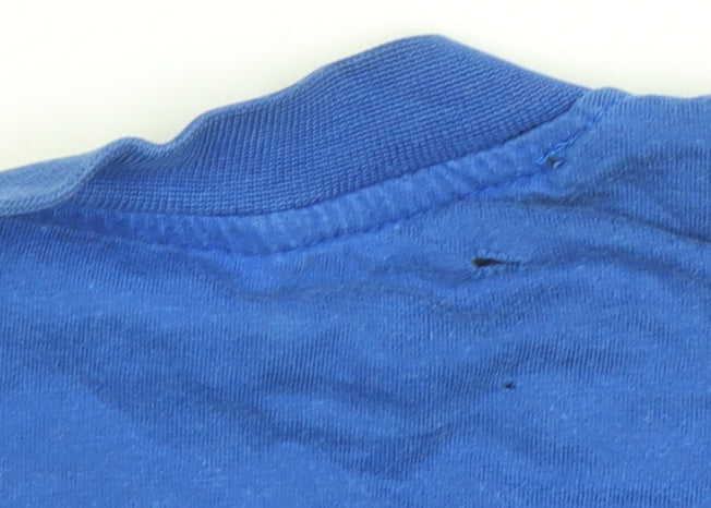 Adidas Men's Blue Graphic Logo T-Shirt