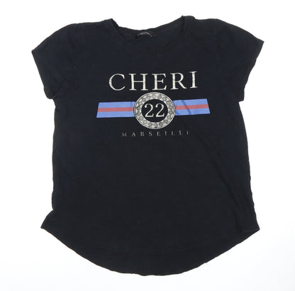 Womens UK Size S Decjuba Black  T-Shirt