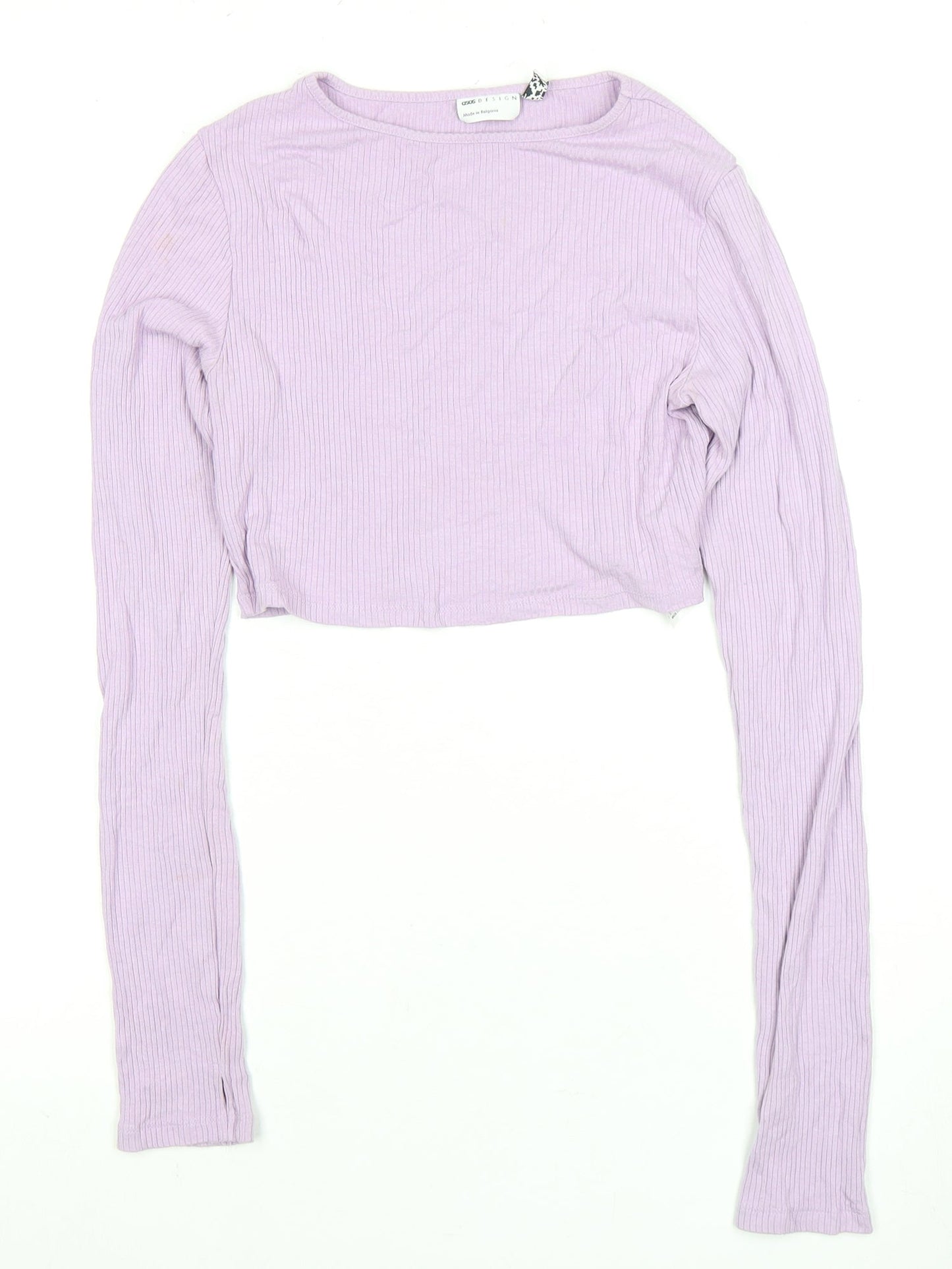 Womens UK Size 10 ASOS Purple Cropped T-Shirt