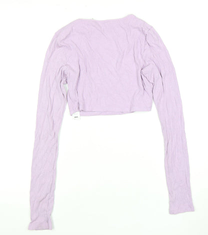 Womens UK Size 10 ASOS Purple Cropped T-Shirt