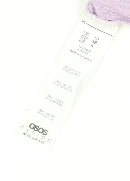Womens UK Size 10 ASOS Purple Cropped T-Shirt