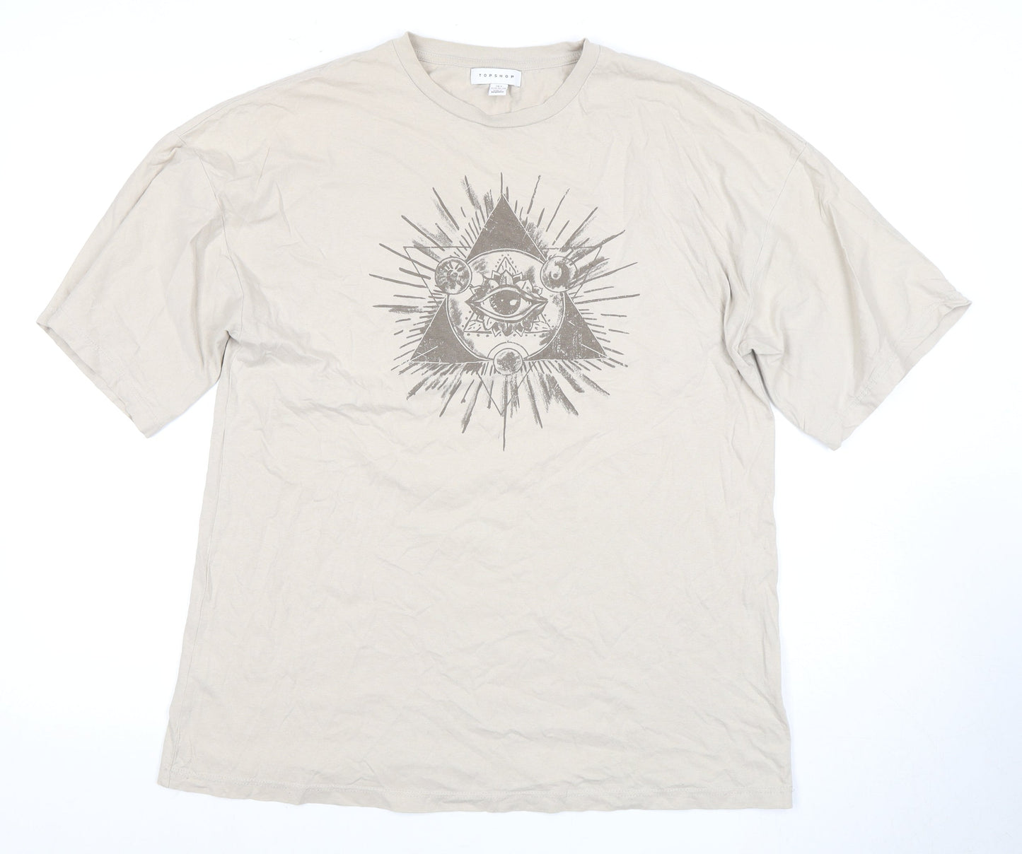 Womens UK Size S Topshop Beige  T-Shirt
