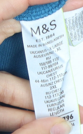 Marks and Spencer Men's XL Blue Polo Shirt