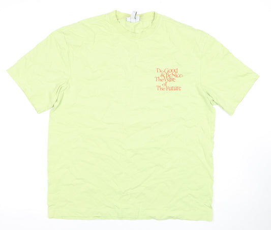 Mens UK Size M H&M Green  T-Shirt