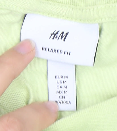 Mens UK Size M H&M Green  T-Shirt