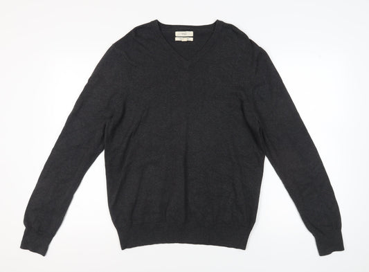 Marks & Spencer Men's Black V-Neck Pullover Jumper L