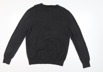 Marks & Spencer Men's Black V-Neck Pullover Jumper L