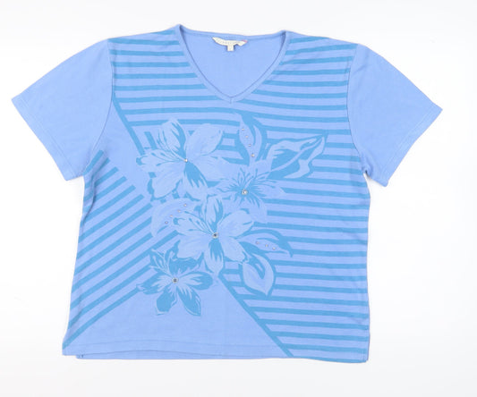 Womens UK Size L Lakeland Blue  T-Shirt