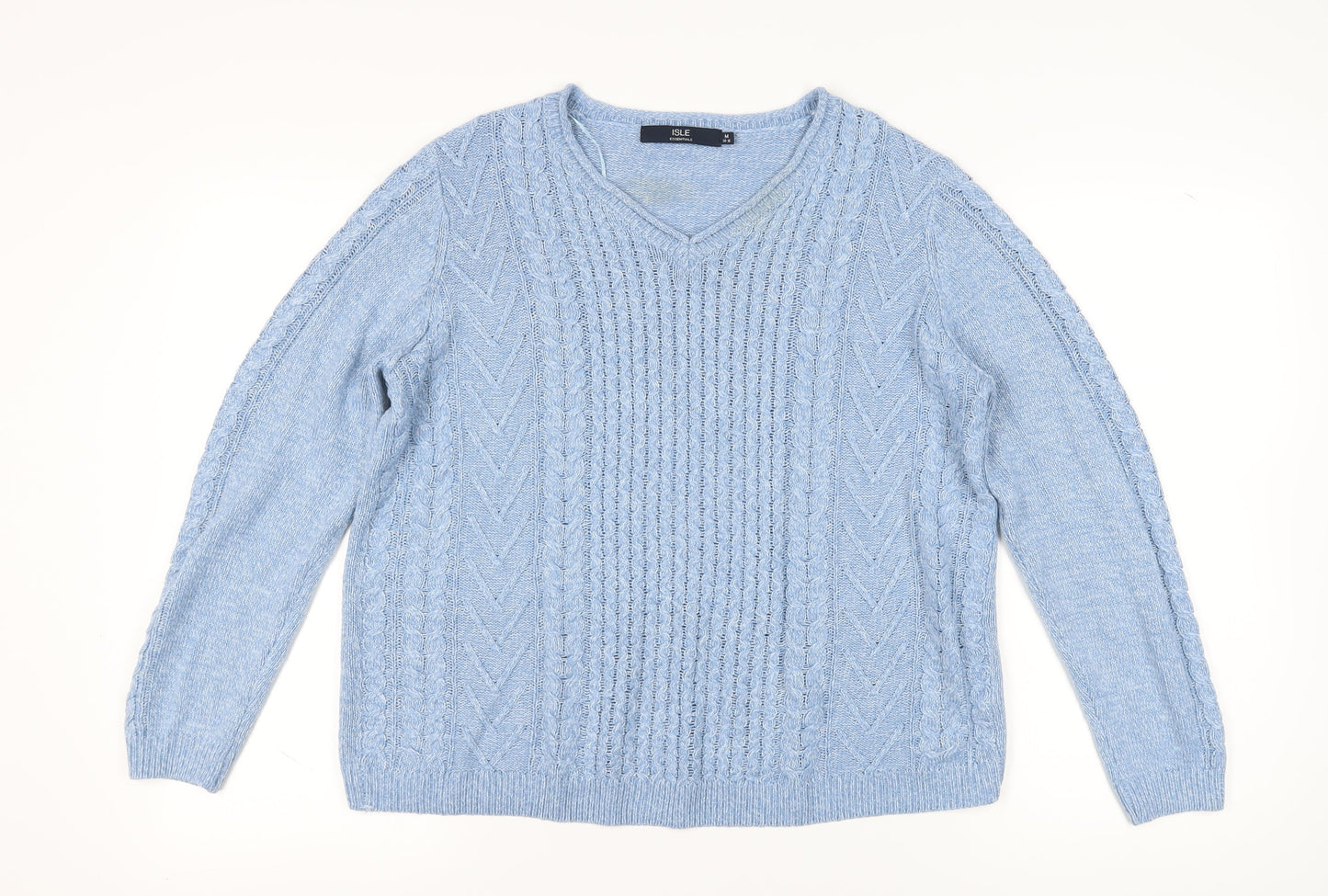 Womens UK Size M ISLE Blue Pullover Jumper
