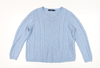 Womens UK Size M ISLE Blue Pullover Jumper