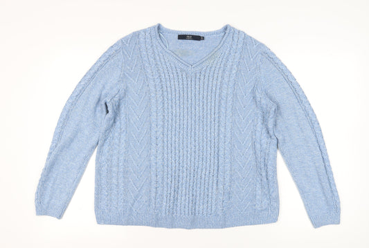 Womens UK Size M ISLE Blue Pullover Jumper