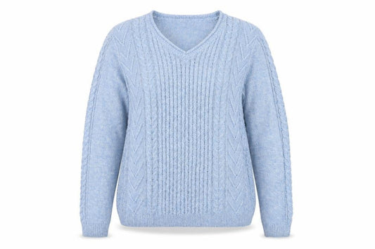 Womens UK Size M ISLE Blue Pullover Jumper