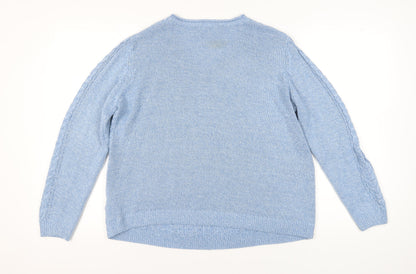 Womens UK Size M ISLE Blue Pullover Jumper
