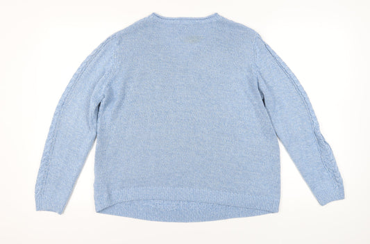 Womens UK Size M ISLE Blue Pullover Jumper