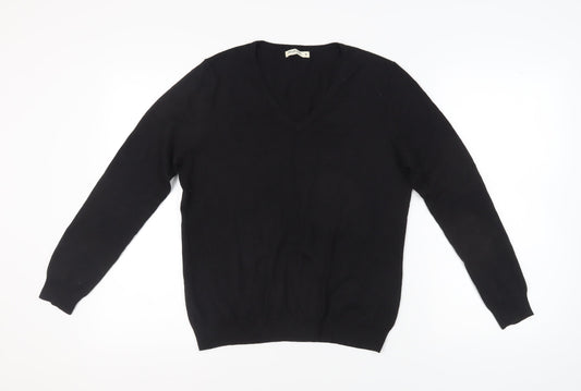 WoolOvers Men's Black Cotton Cashmere Pullover Jumper M