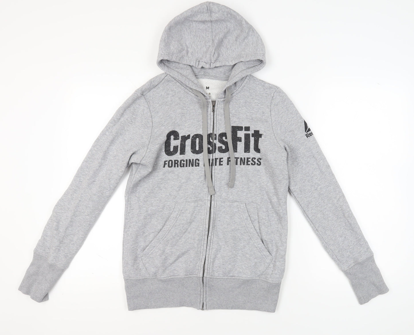 Reebok Grey Full Zip Hoodie, M, Unisex, Activewear