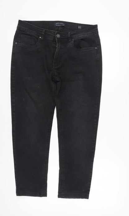 Mens UK Size 32 Tokyo Laundry Slim Fit Straight Black Jeans