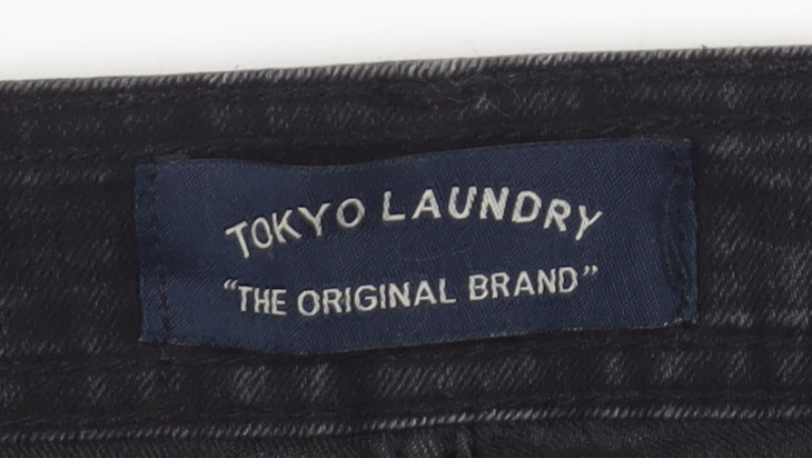 Mens UK Size 32 Tokyo Laundry Slim Fit Straight Black Jeans