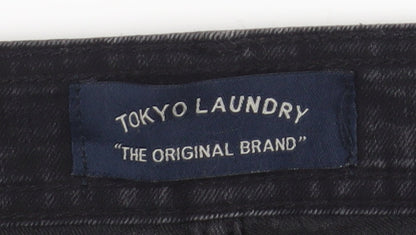 Mens UK Size 32 Tokyo Laundry Slim Fit Straight Black Jeans