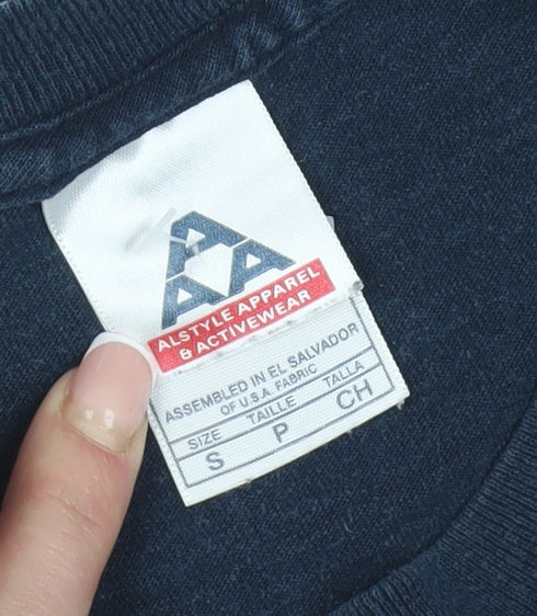 Alstyle Men's Blue Crew Neck T-Shirt Size S