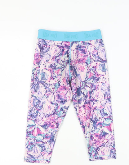 USA Pro Girls Multicoloured Floral Leggings 9-10 Years