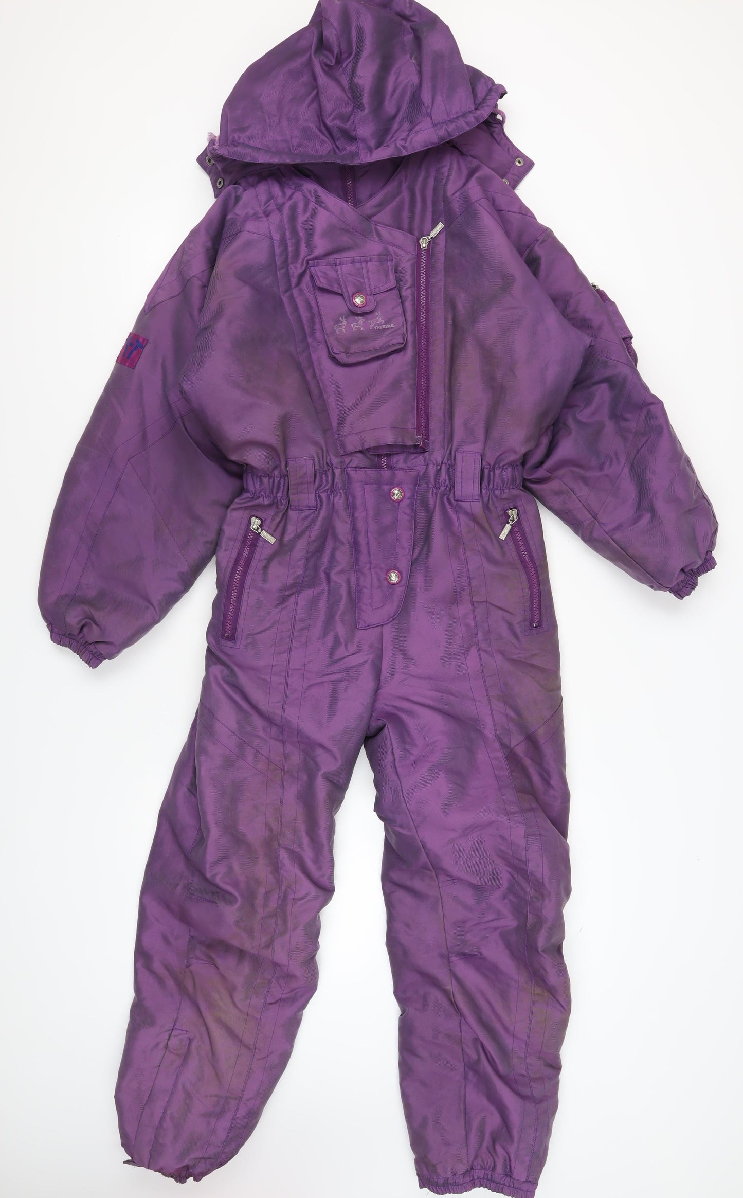 Trespass Girls Purple Ski Snowsuit 11-12 Yrs Full Zip Hooded