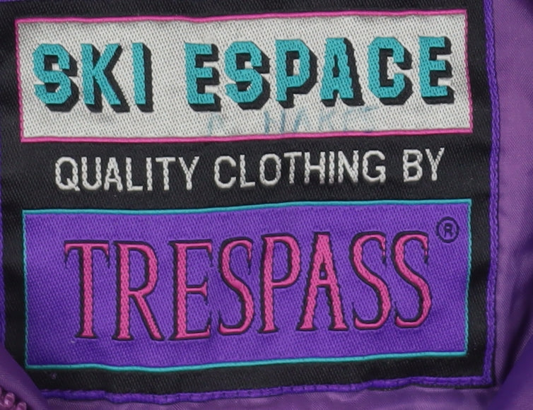 Trespass Girls Purple Ski Snowsuit 11-12 Yrs Full Zip Hooded