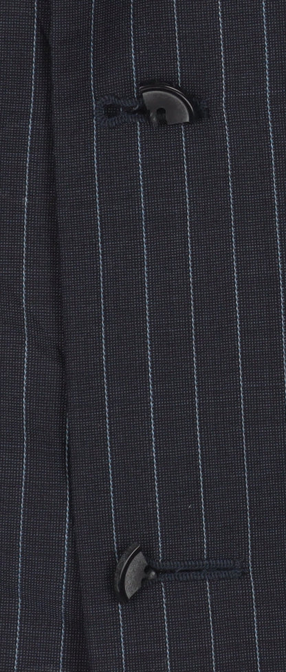 AL ZOUZOU Men's Blue Striped Suit Jacket Size 42