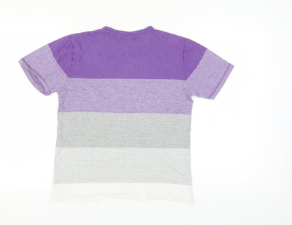 Pierre Cardin Men's Purple Colourblock T-Shirt, Size S