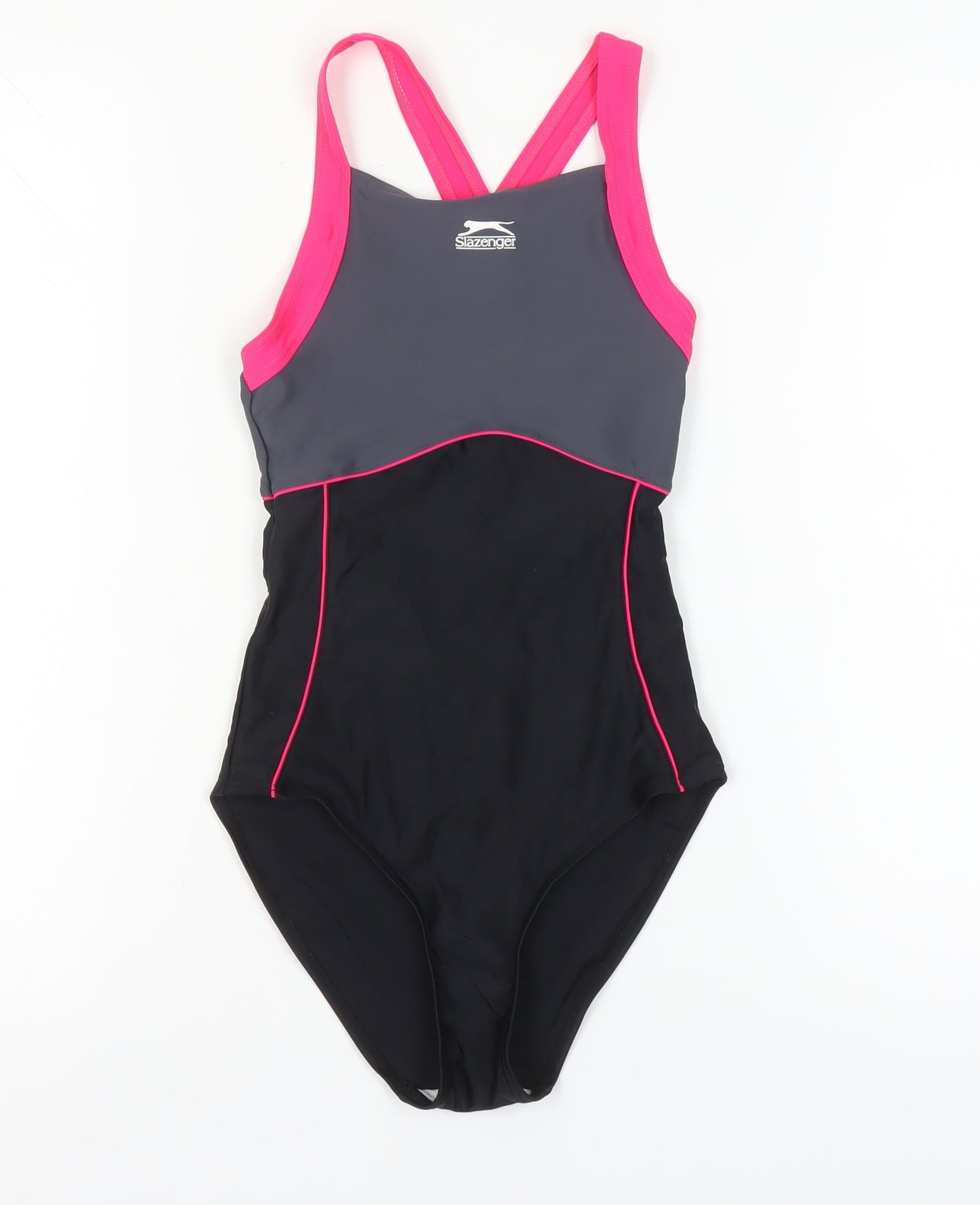 Slazenger Women's Black One Piece Swimsuit, Size 6, Stretchy