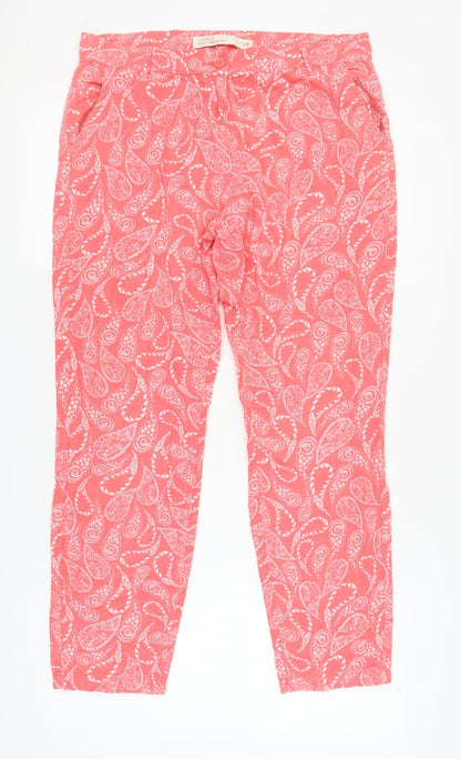 Womens UK Size 12 NEXT Regular Fit Chino Red Trousers