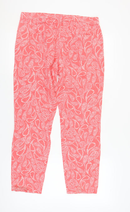 Womens UK Size 12 NEXT Regular Fit Chino Red Trousers
