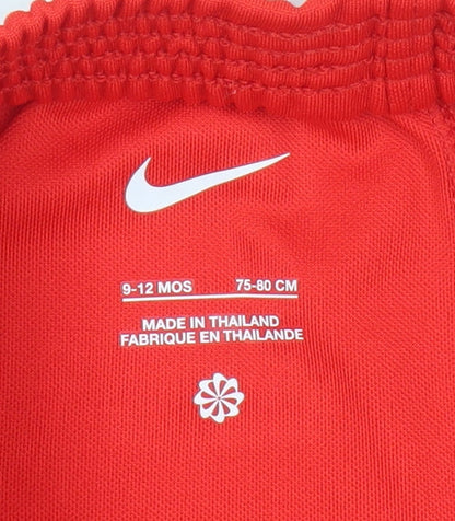 Nike Unisex Baby Red Shorts 9-12 Months Elastic Waist