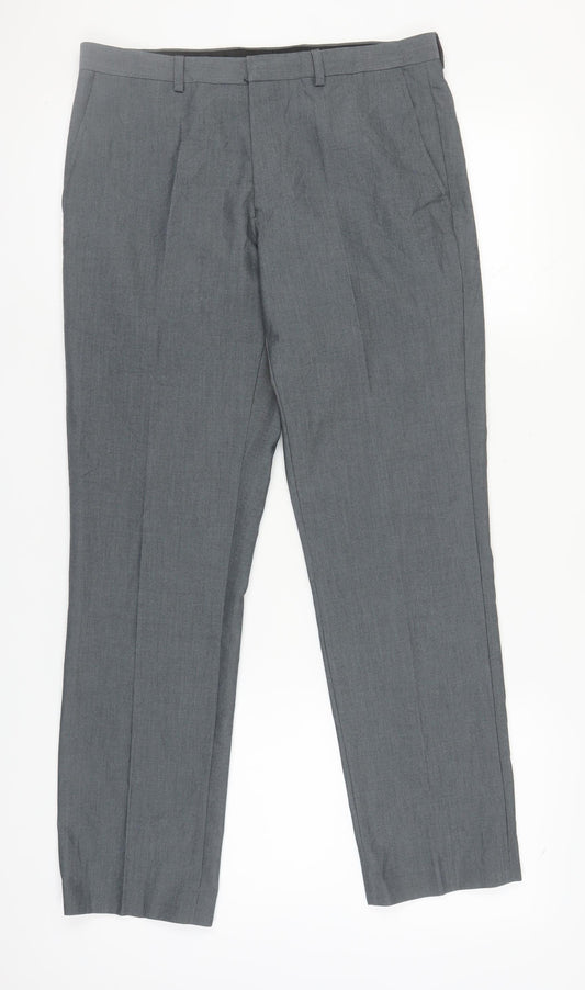 Burton Menswear Men's Grey Slim Fit Dress Pants