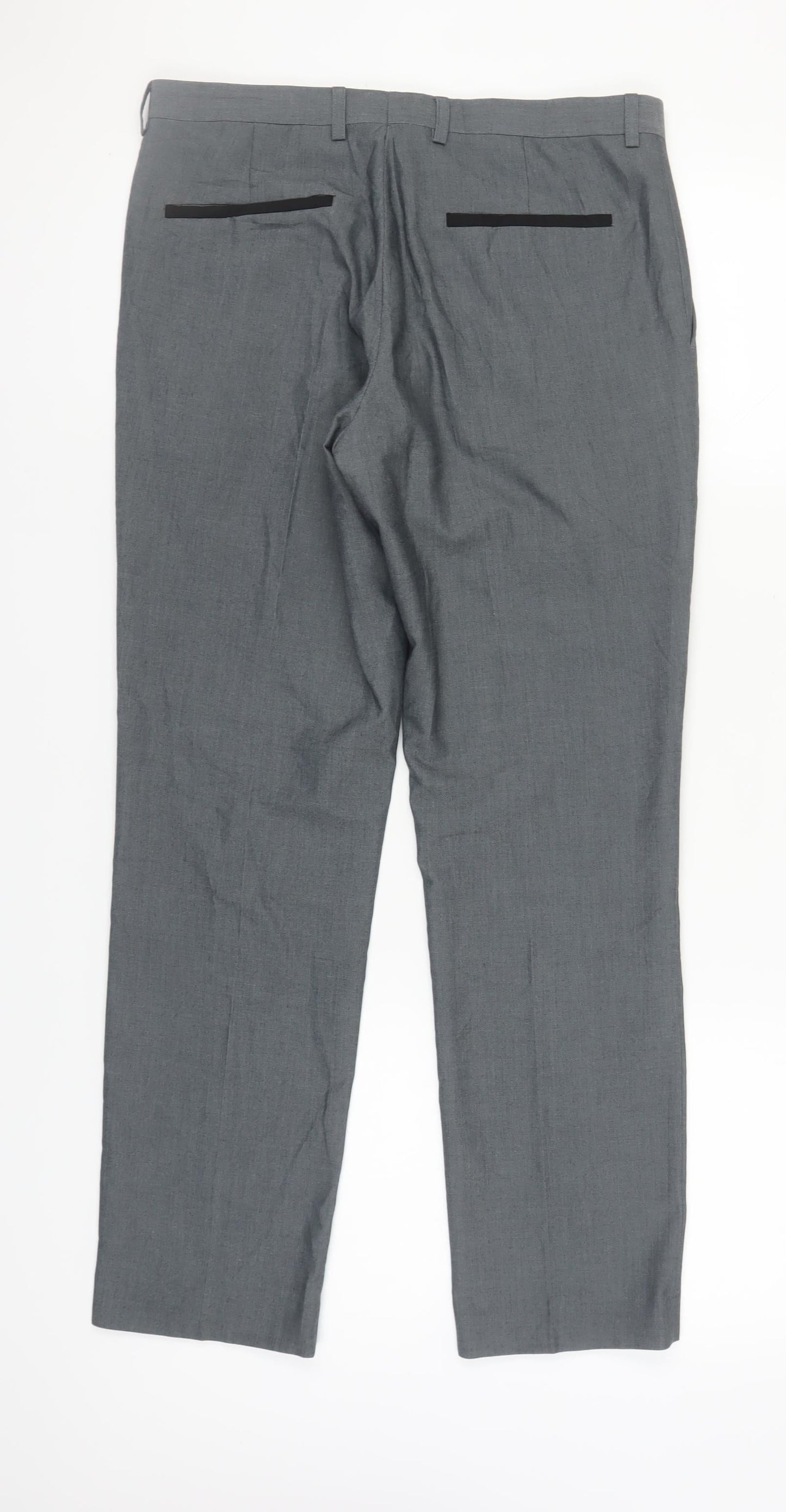 Burton Menswear Men's Grey Slim Fit Dress Pants