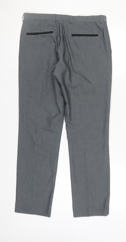 Burton Menswear Men's Grey Slim Fit Dress Pants